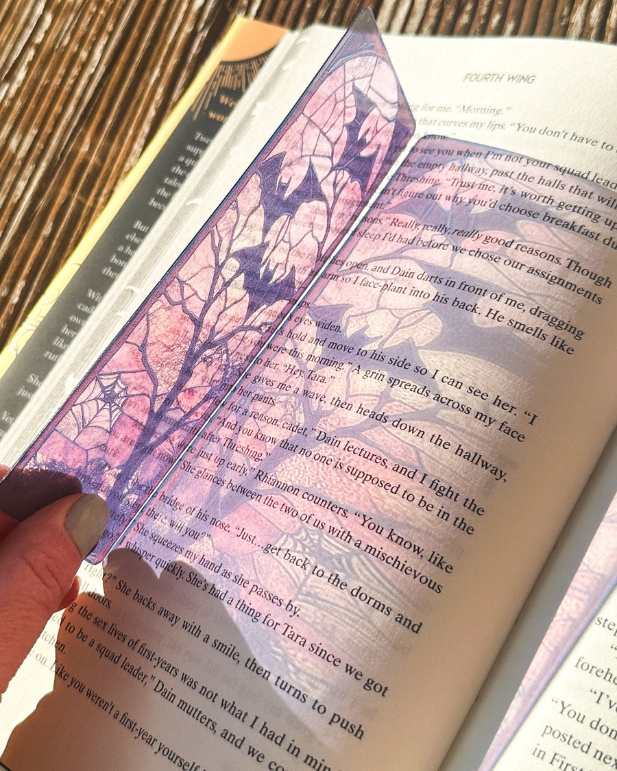 Twilight Bats Transparent Bookmark – Halloween Gothic Night