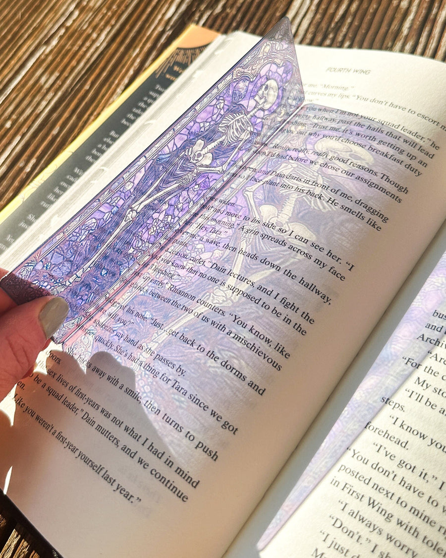 Skeleton Transparent Bookmark – Gothic Halloween Design
