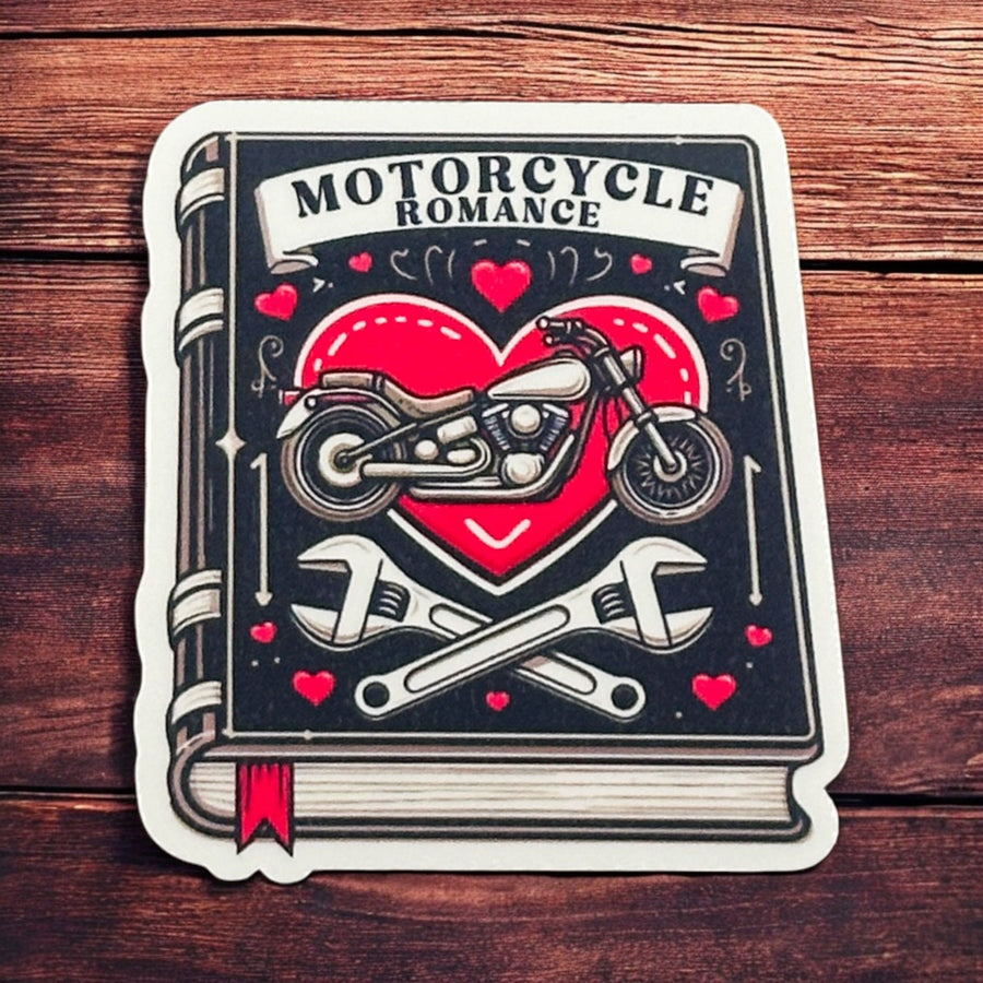 Motorcycle Romance Book Sticker