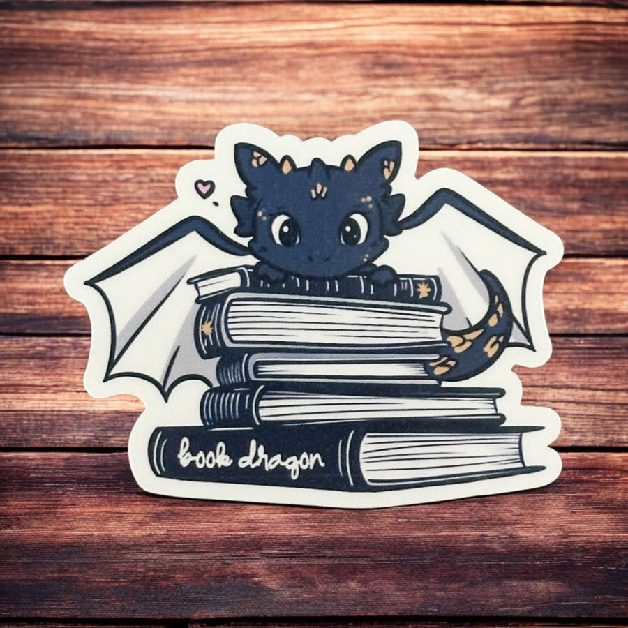 Book Dragon Hording Books Sticker