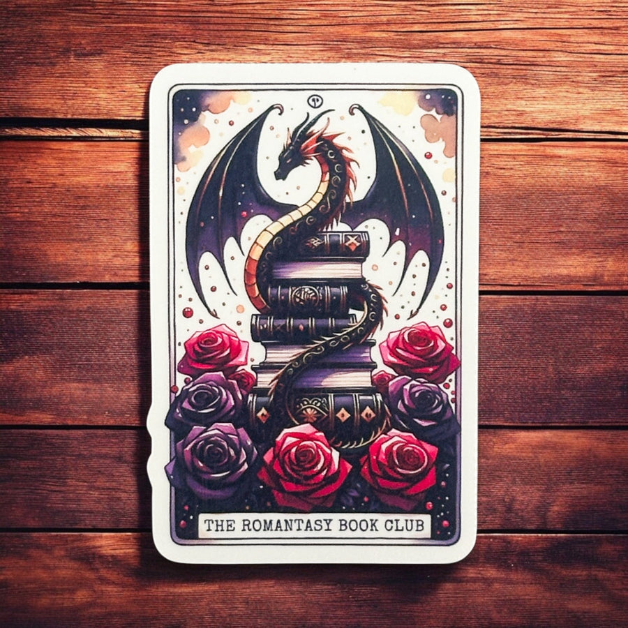 Red Dragon Romantasy Book Club Tarot Sticker