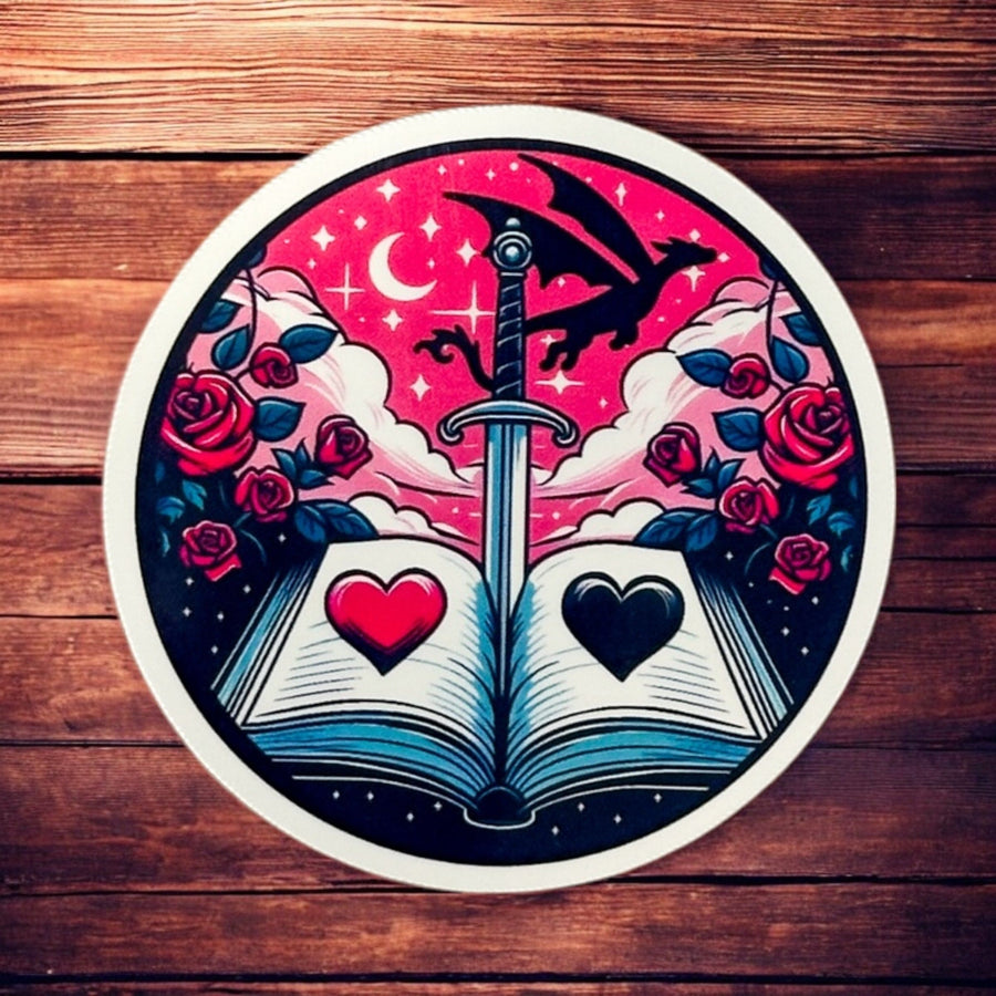 Fantasy Romance Round Sticker
