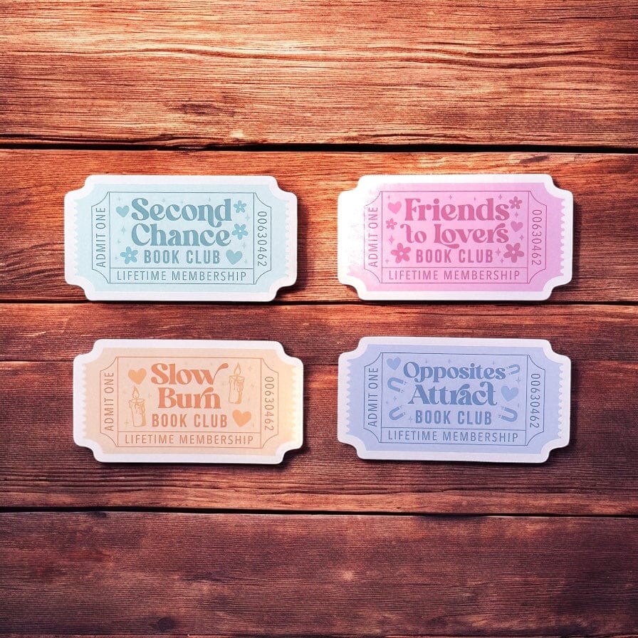 Bookish Trope Ticket Stickers