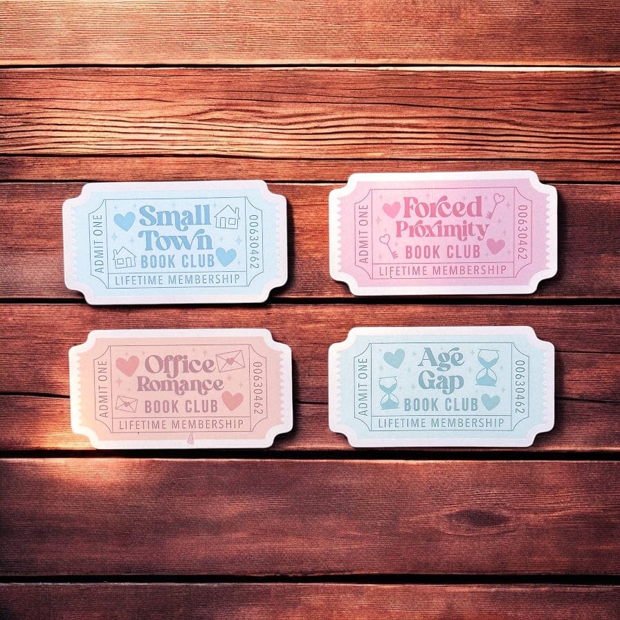 Bookish Trope Ticket Stickers