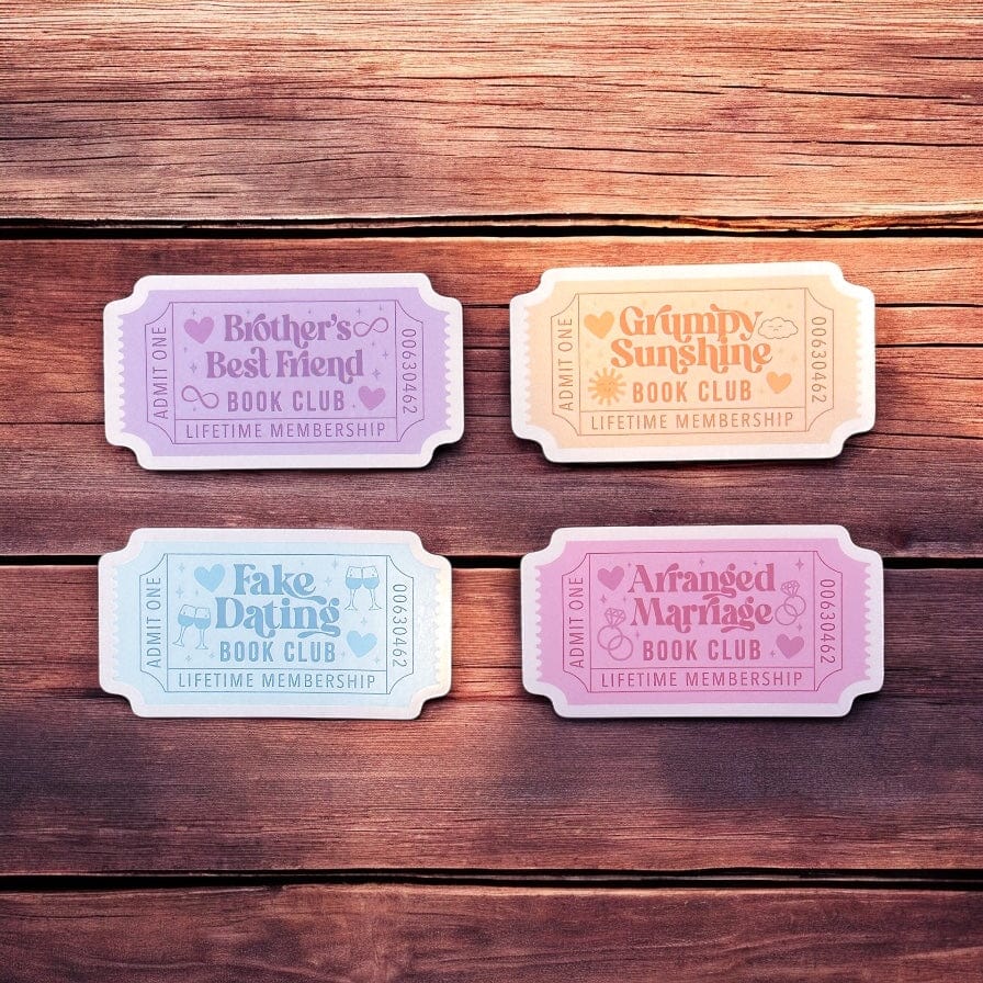 Bookish Trope Ticket Stickers
