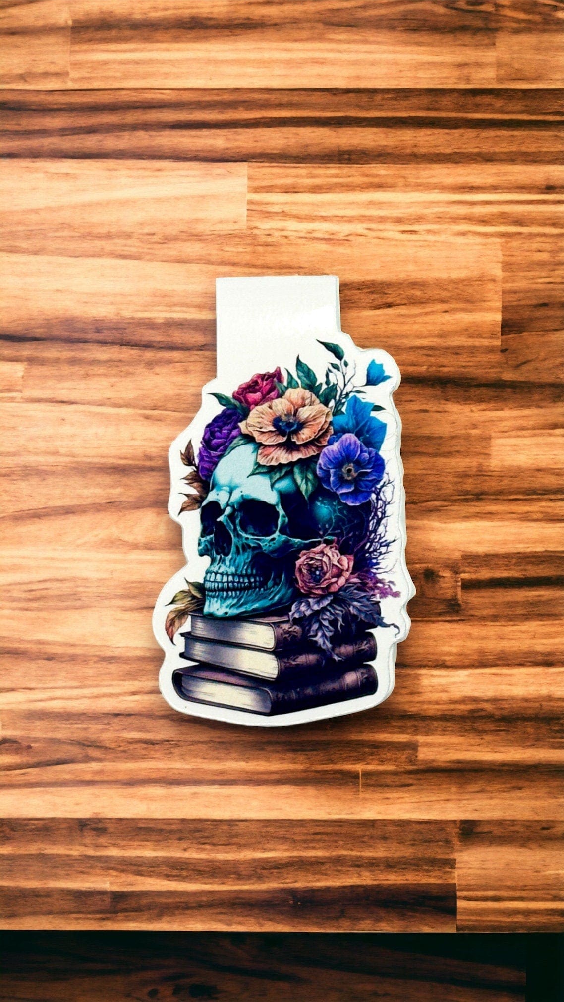 Skull with books 3 Magnetic Bookmark
