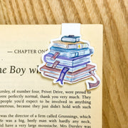Watercolour Stack of Books Magnetic Bookmark