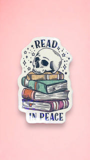 Skull Read in Peace Sticker