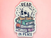 Skull Read in Peace Sticker