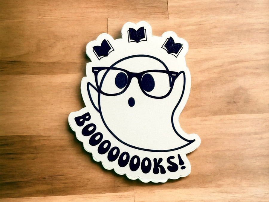 Spooky and Cute Ghost Booooks Sticker