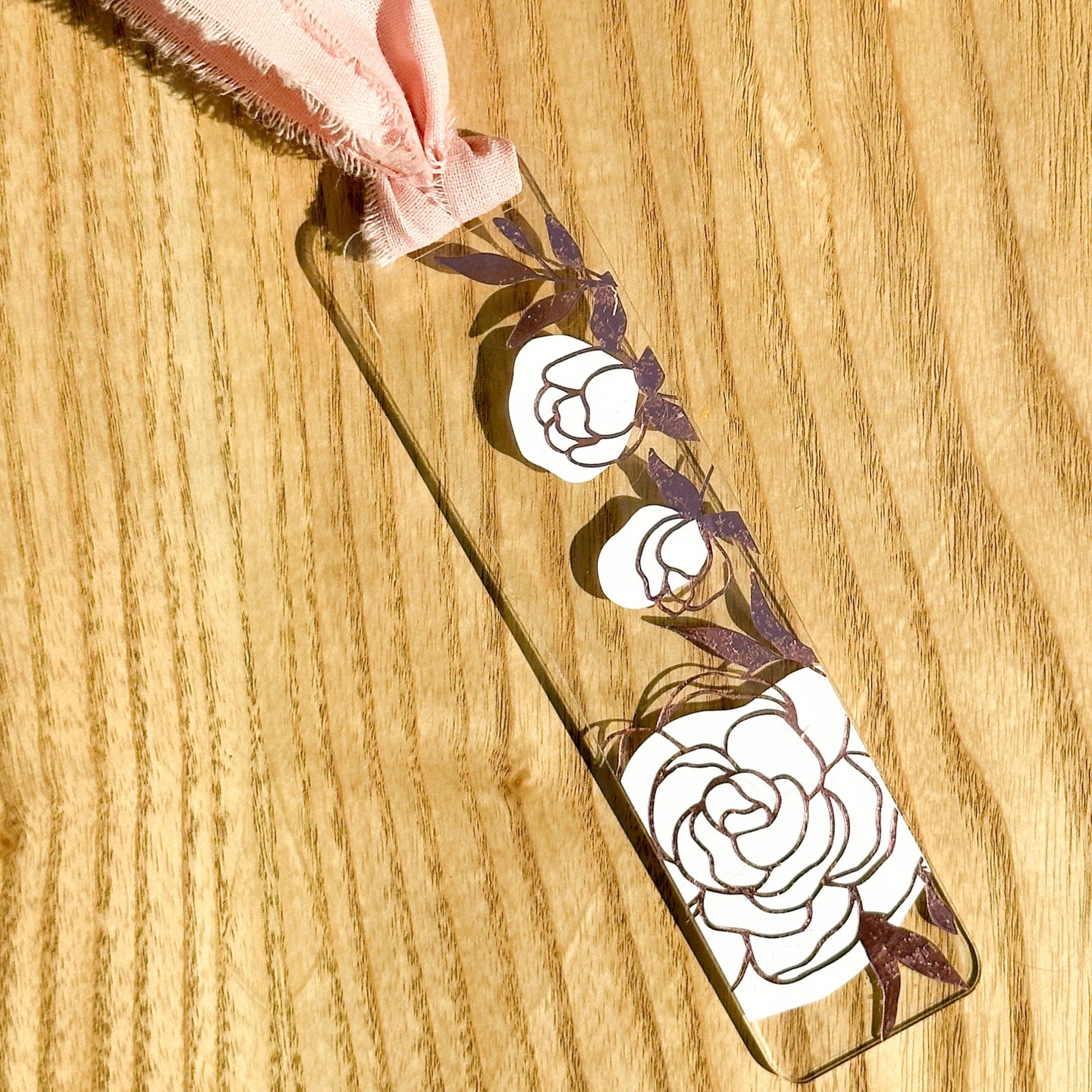 Handmade Acrylic Rose Bookmark
