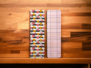 Double Sided Floral and Striped Laminated Bookmark