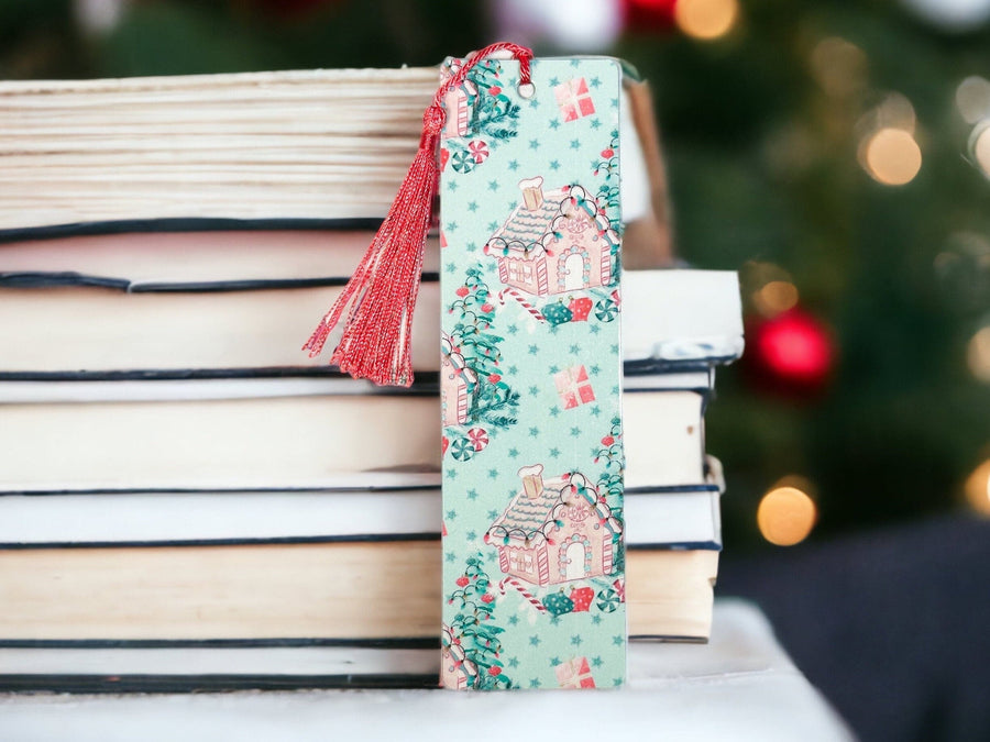 Gingerbread House Christmas Laminated Bookmark