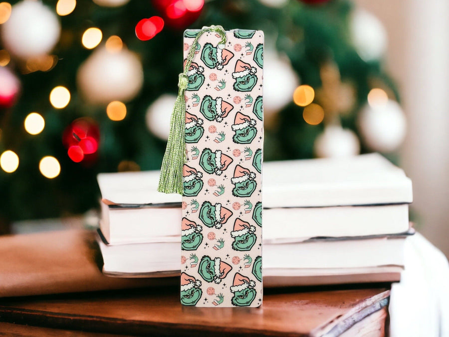 Pink The Grinch Christmas Laminated Bookmark
