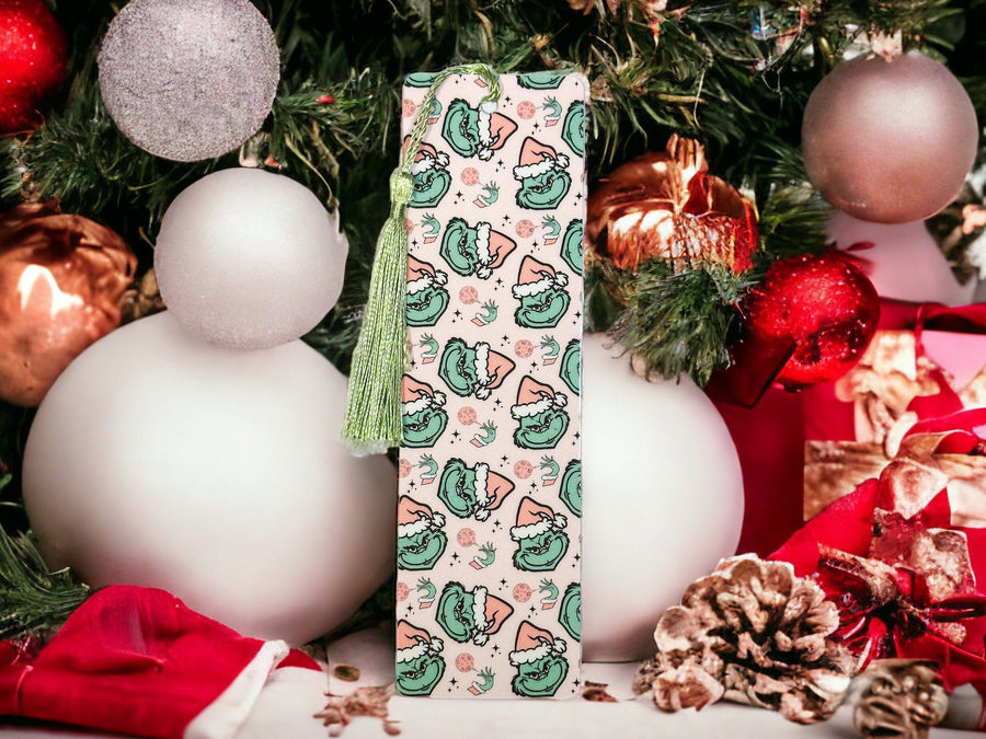 Pink The Grinch Christmas Laminated Bookmark