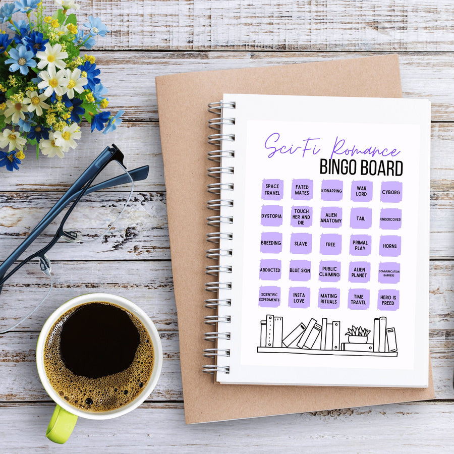 Sci-Fi Romance Reading Book Bingo Board