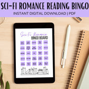Sci-Fi Romance Reading Book Bingo Board