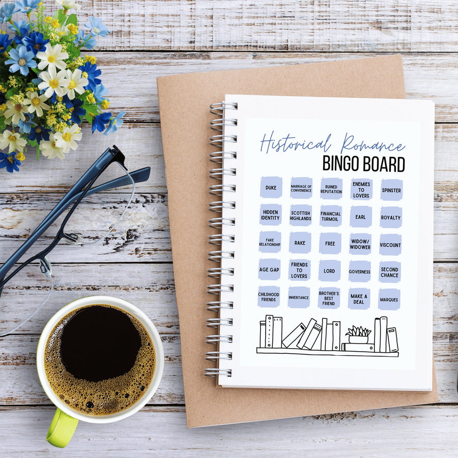 Historical Romance Reading Book Bingo Board
