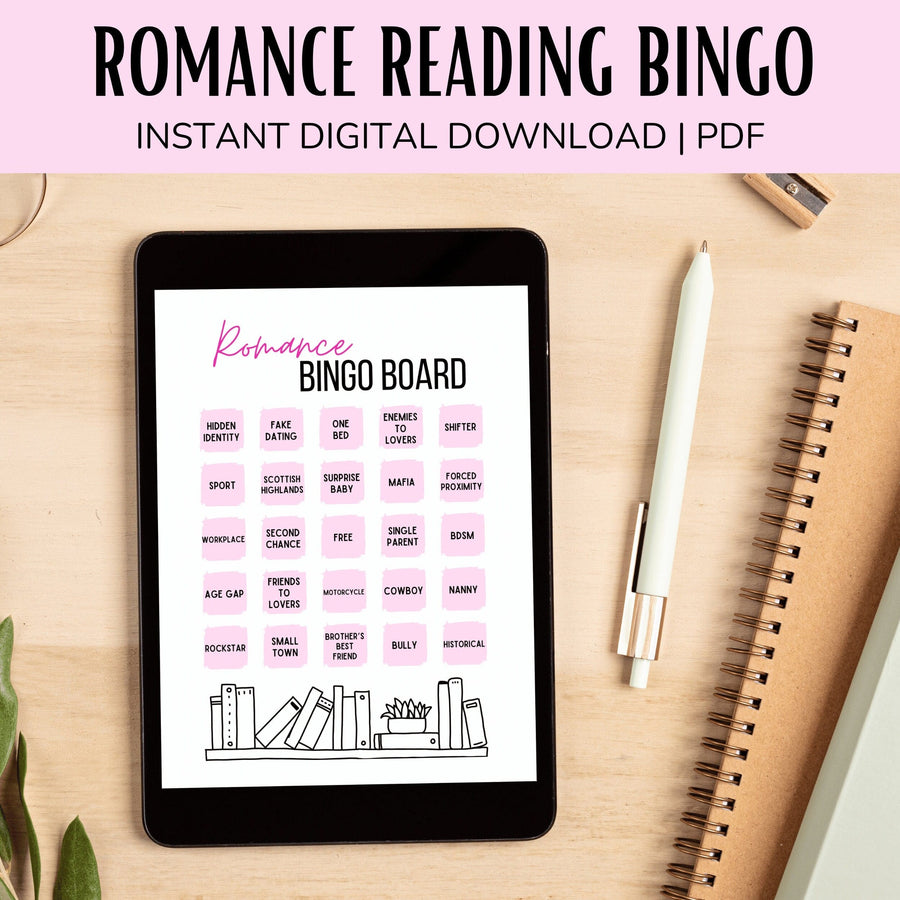 Romance Reading Book Bingo Board
