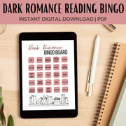Dark Romance Reading Book Bingo Board