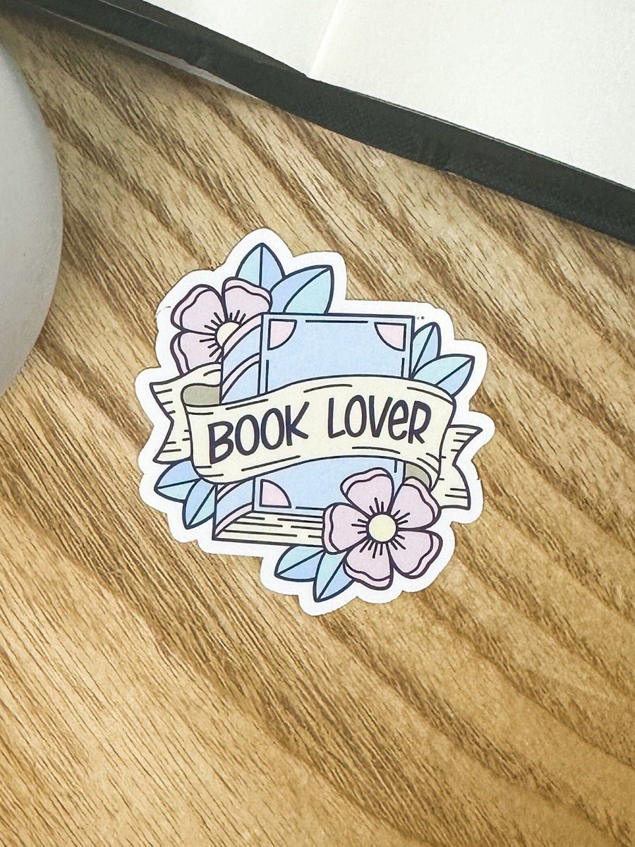 Floral Book Lover Sticker Pastel