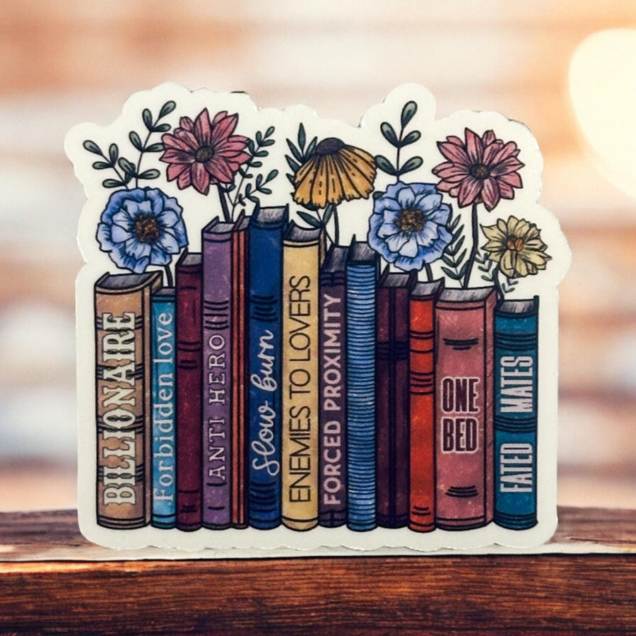 Floral Romance Book Tropes Sticker