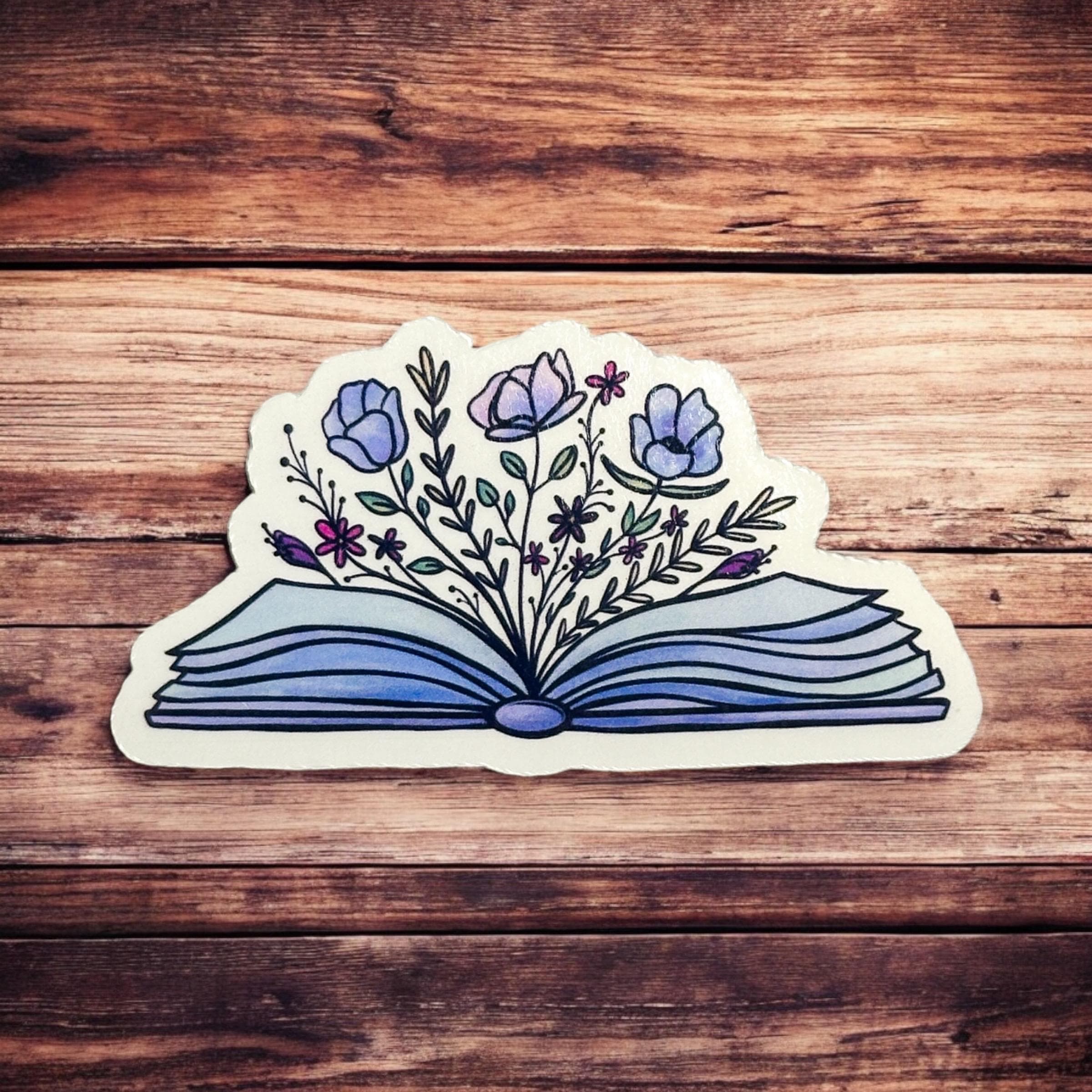 Floral Book Sticker