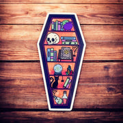 Witchy Halloween Coffin Bookcase Sticker
