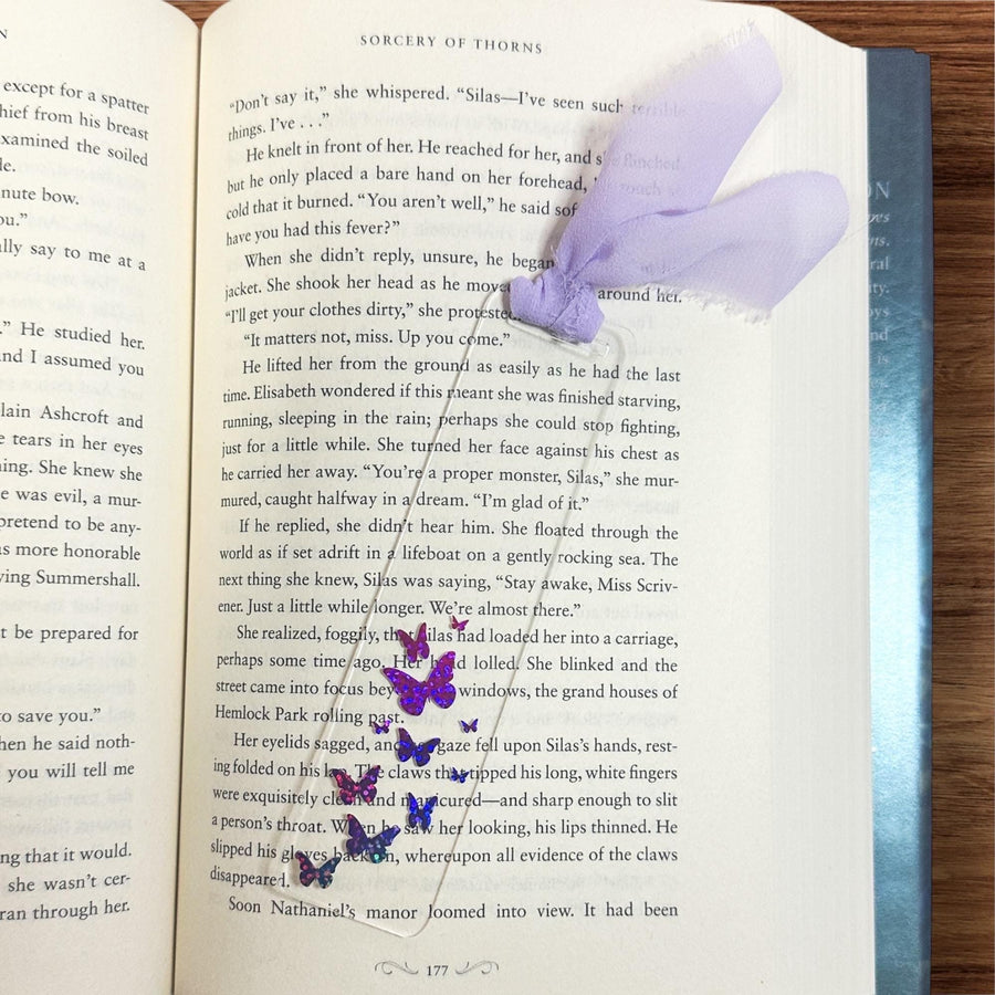 Handmade Acrylic Holographic Rainbow Butterfly Bookmark