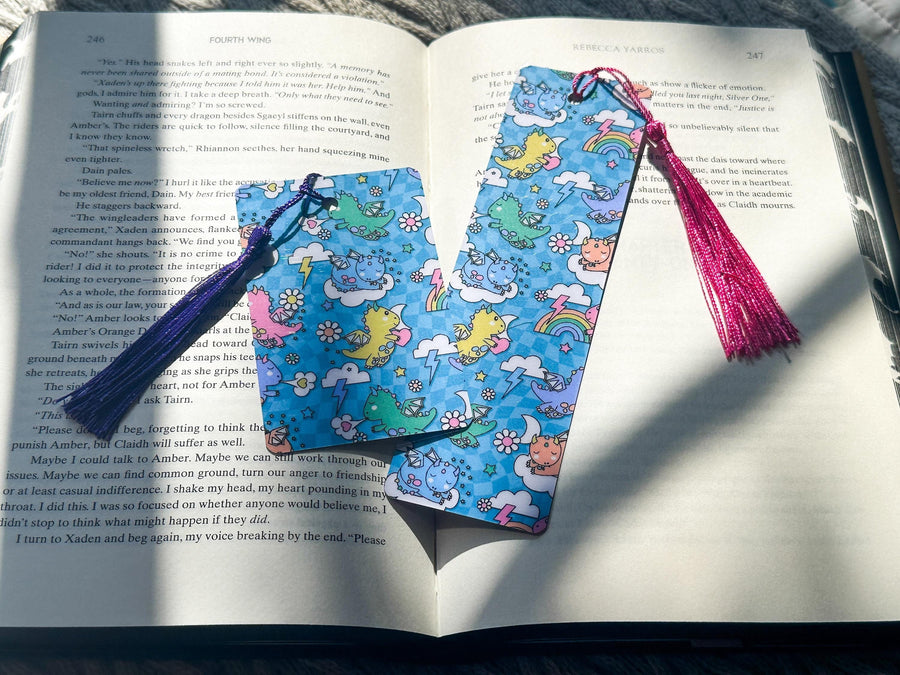 Bright and Fun Retro Dragon Laminated Bookmark