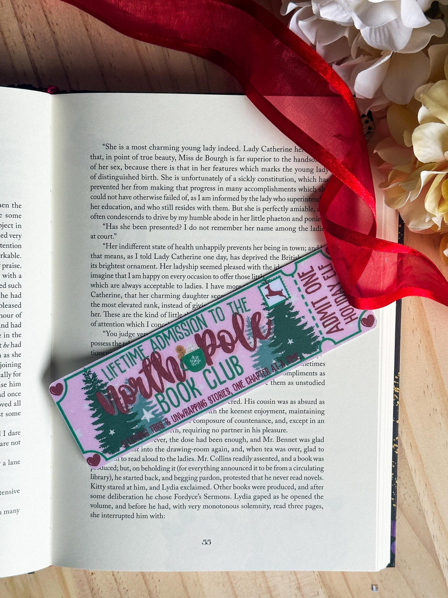 North Pole Book Club Bookmark – Christmas Book Lover’s Bookmark