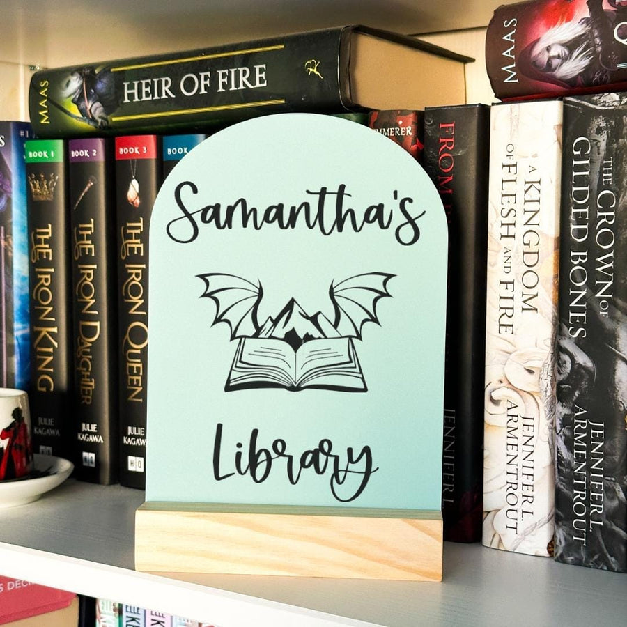 Personalised Acrylic Bookshelf Sign - Dragon