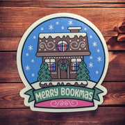 Merry Bookmas Snow Globe Sticker