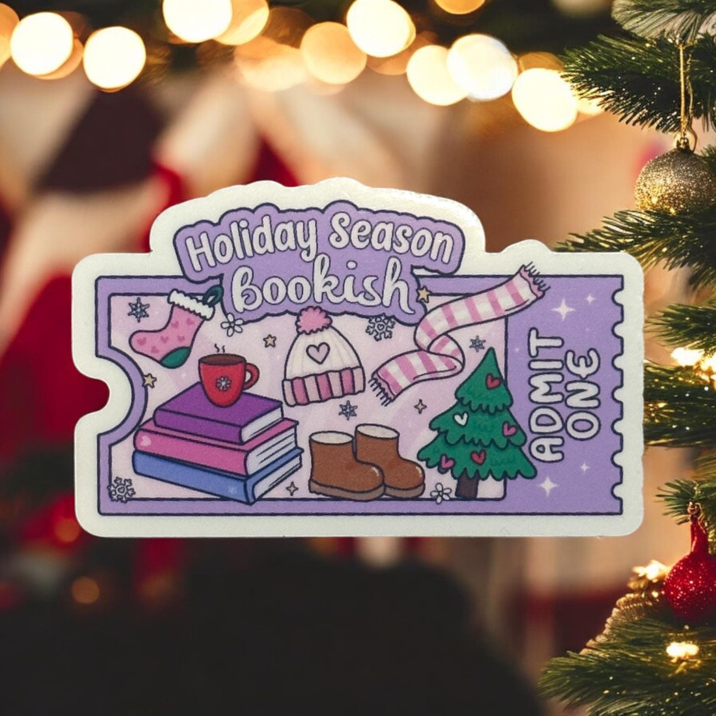 Holiday Season Bookish Admit One Ticket Sticker