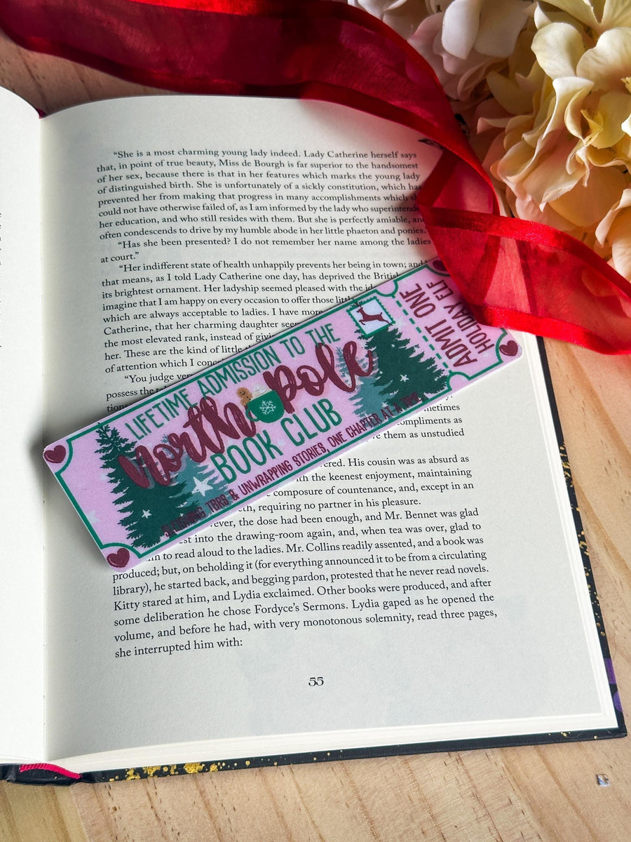 North Pole Book Club Bookmark – Christmas Book Lover’s Bookmark