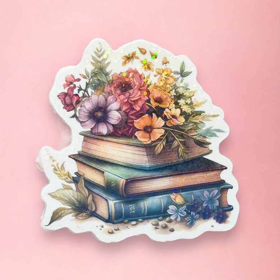 Flowers and Books Sticker 1