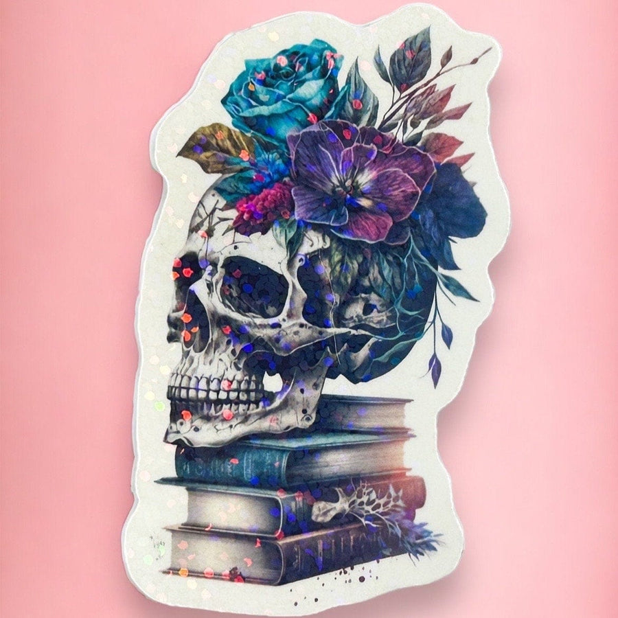 Skull and Books 3 Sticker