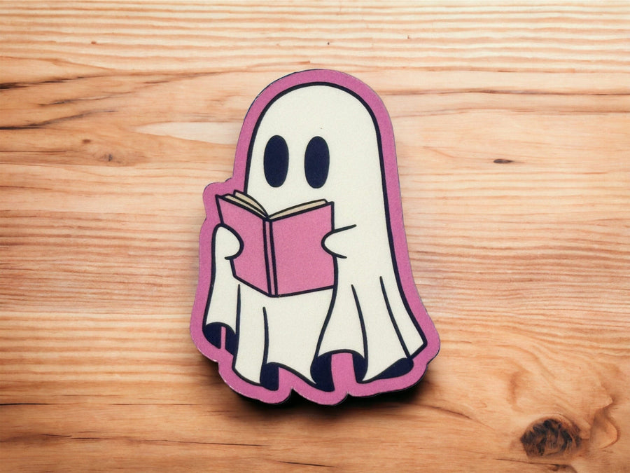 Ghost Reading a Book Sticker