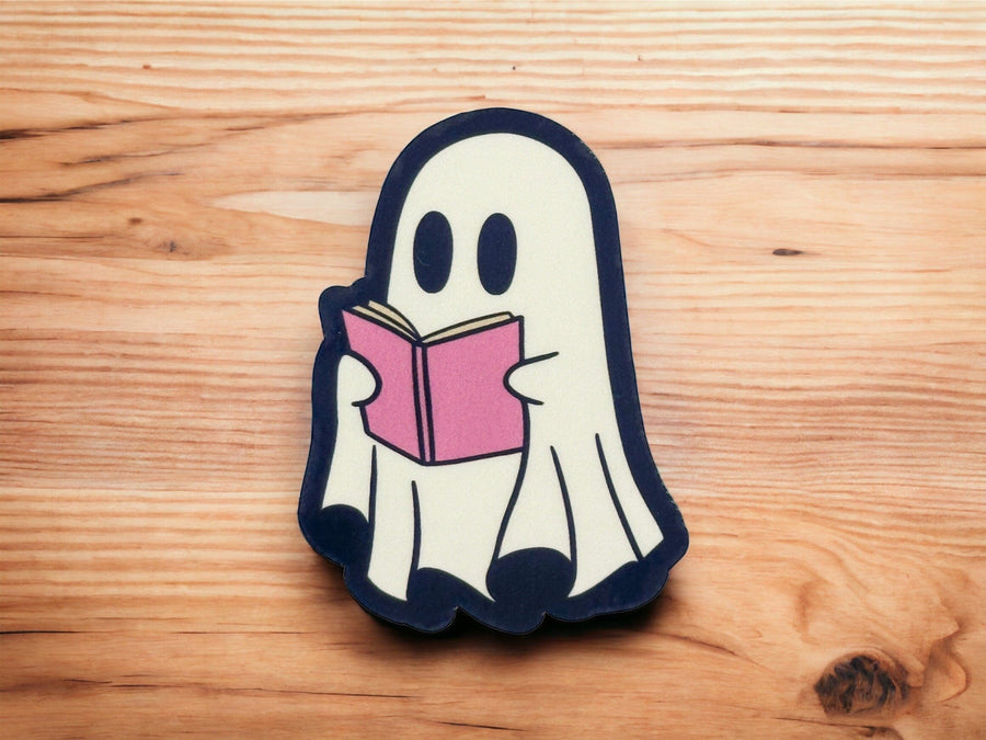 Ghost Reading a Book Sticker
