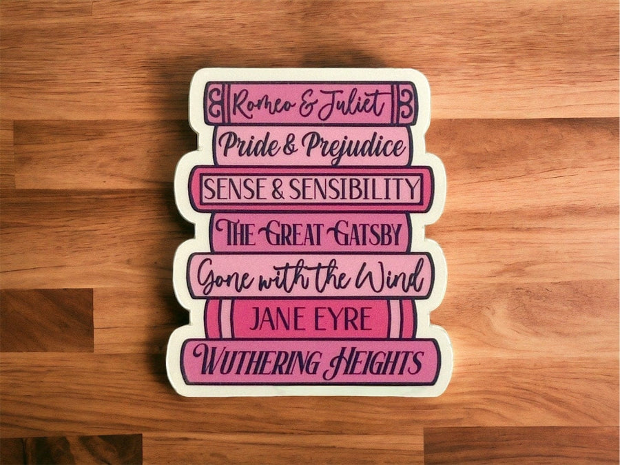 Classic Romance Book Stack Sticker