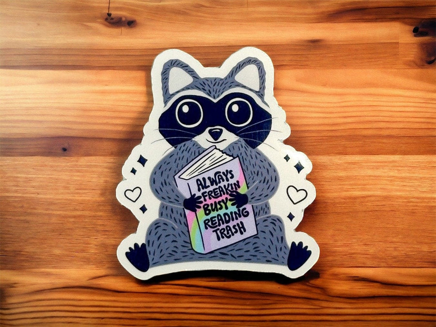 Reading Trash Panda Sticker